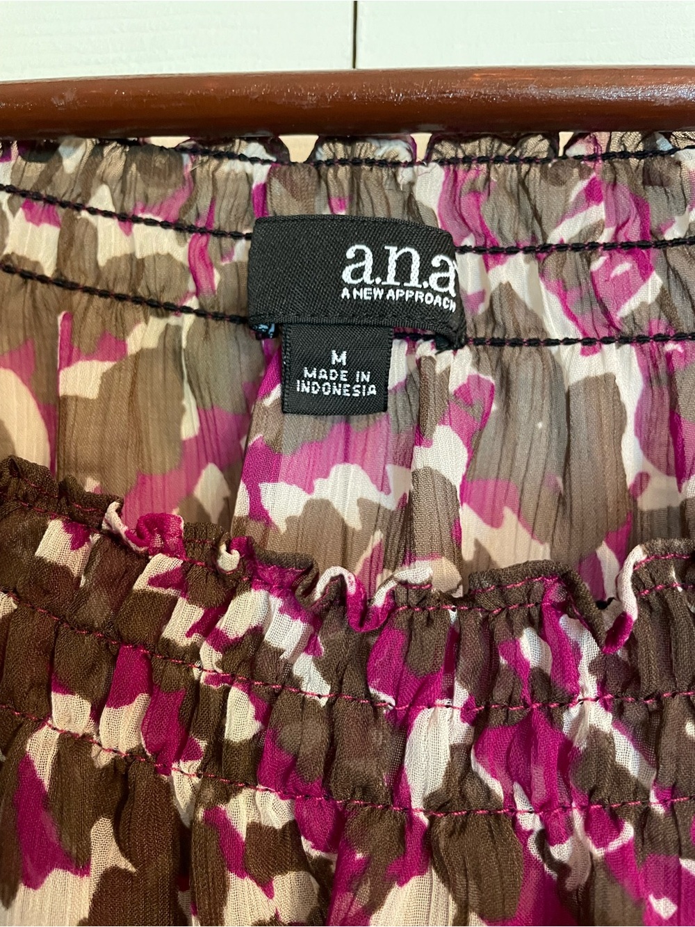 a.n.a Magenta, Brown & Cream Printed top